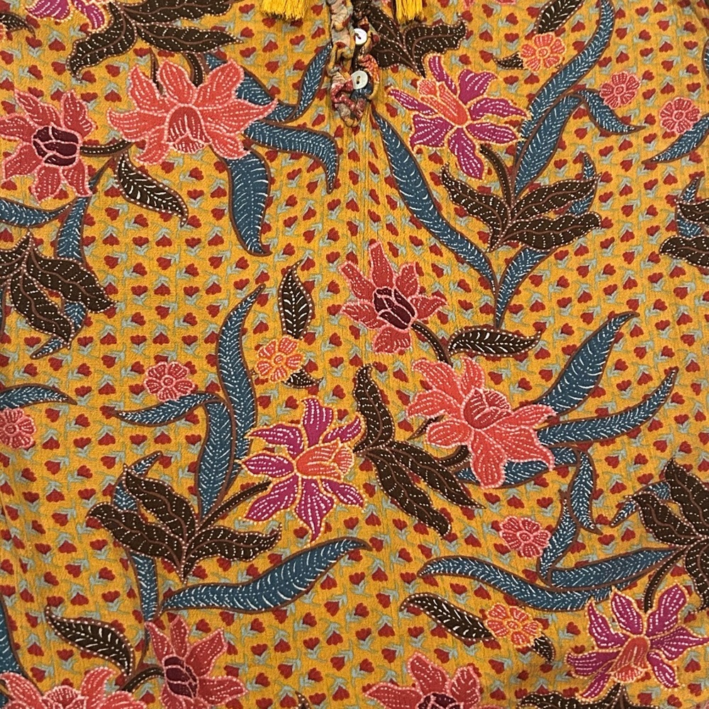 Daniel Rainn yellow tropical floral sleeveless blouse, size S - Picture 5 of 11